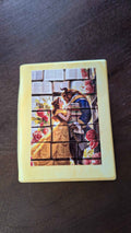 Fairytale Book Trinket Box - soft yellow eco-resin book-shaped box with Beauty and the Beast illustrated lid