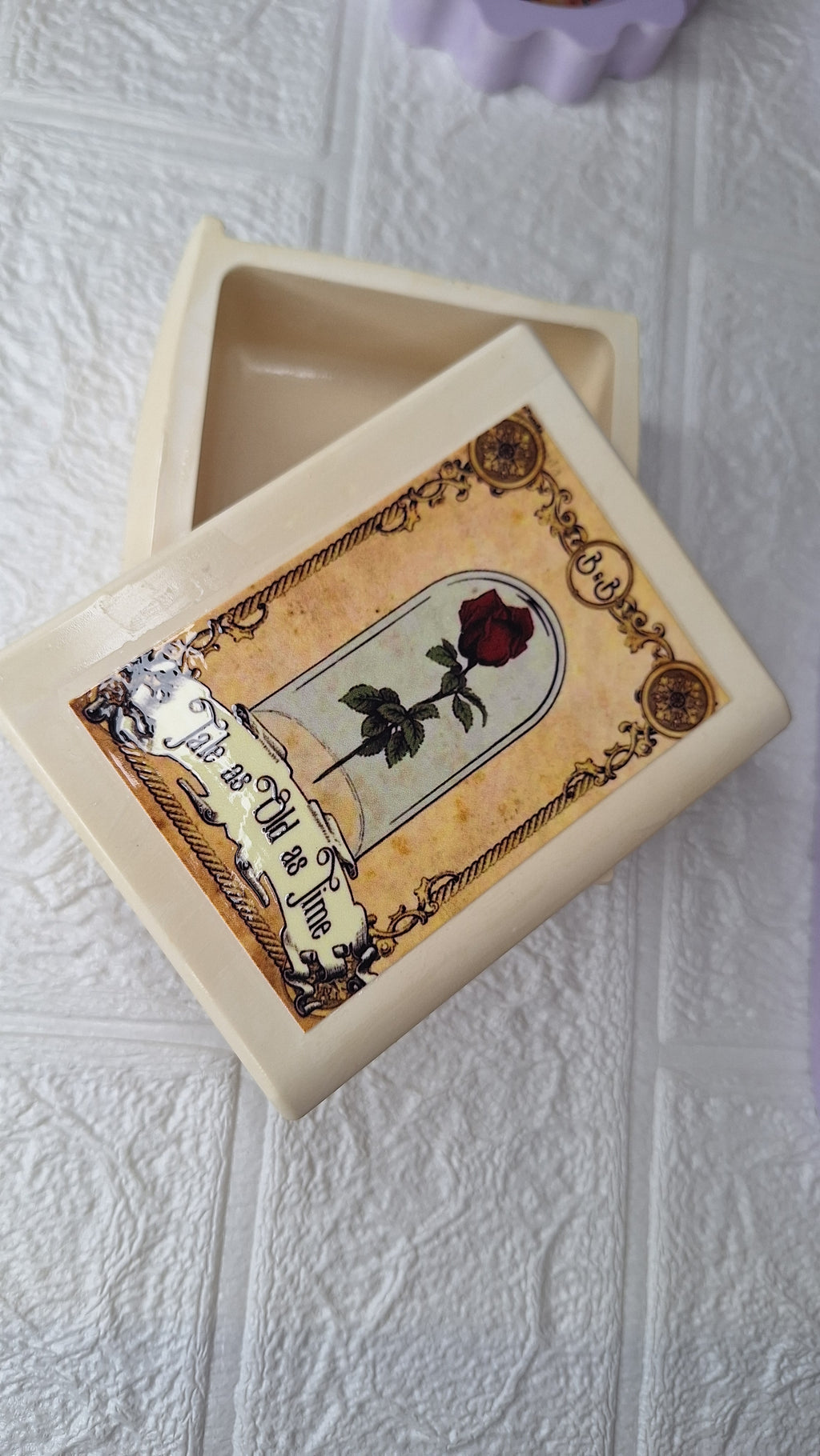Tale as Old as Time book trinket box shown open