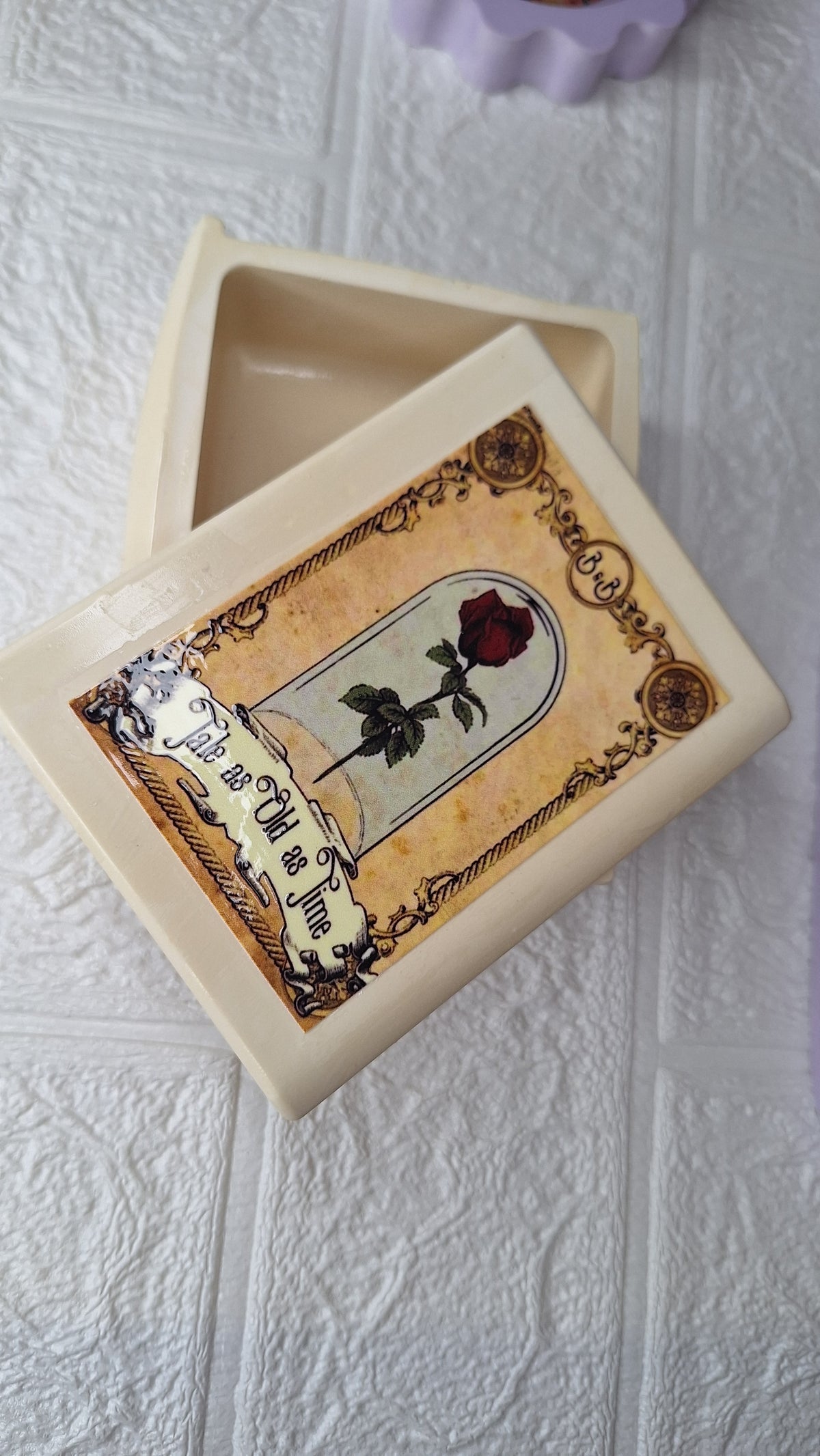 Tale as Old as Time book trinket box shown open