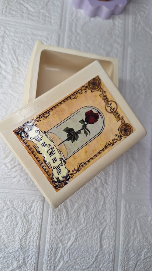 Tale as Old as Time book trinket box shown open