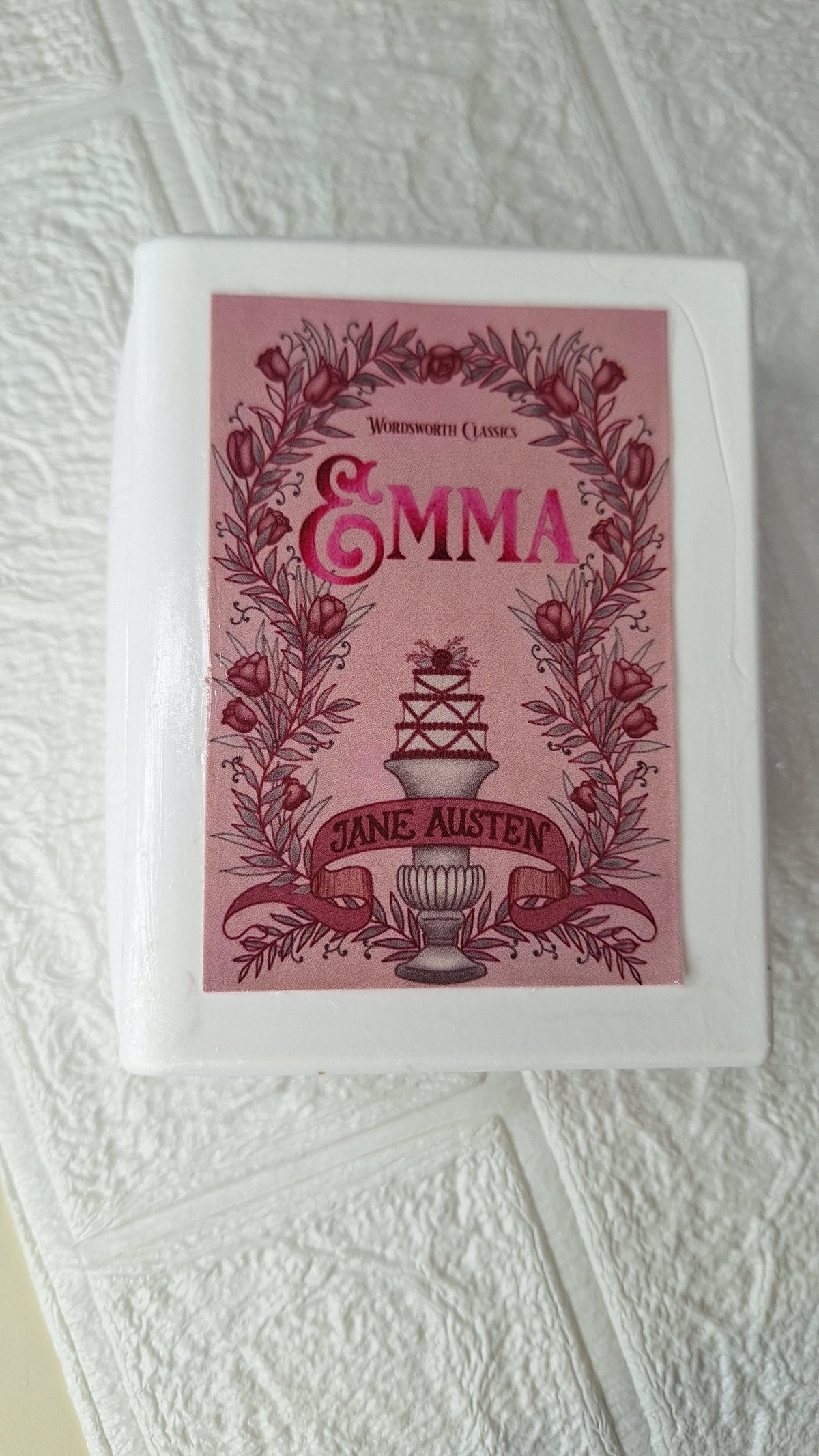 Jane Austen Emma book trinket box with pink floral cover